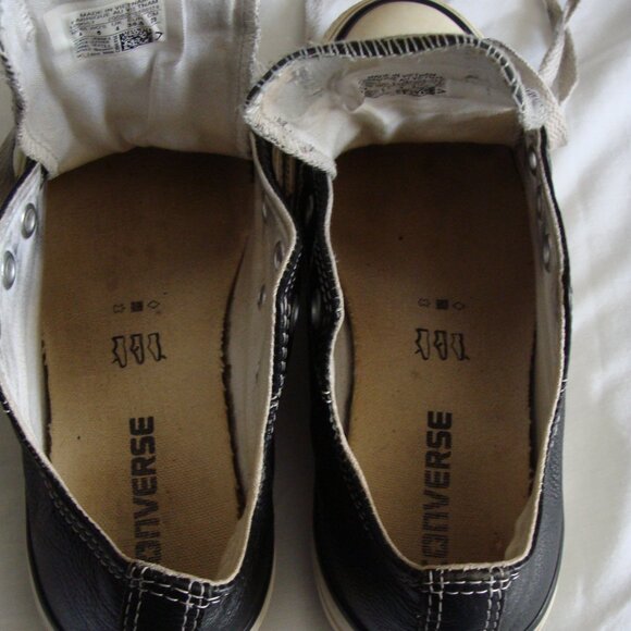 CONVERSE Black LEATHER Low Top TENNIS Shoes UNISEX Sz M4 W6 EUR 36.5 - Picture 7 of 8